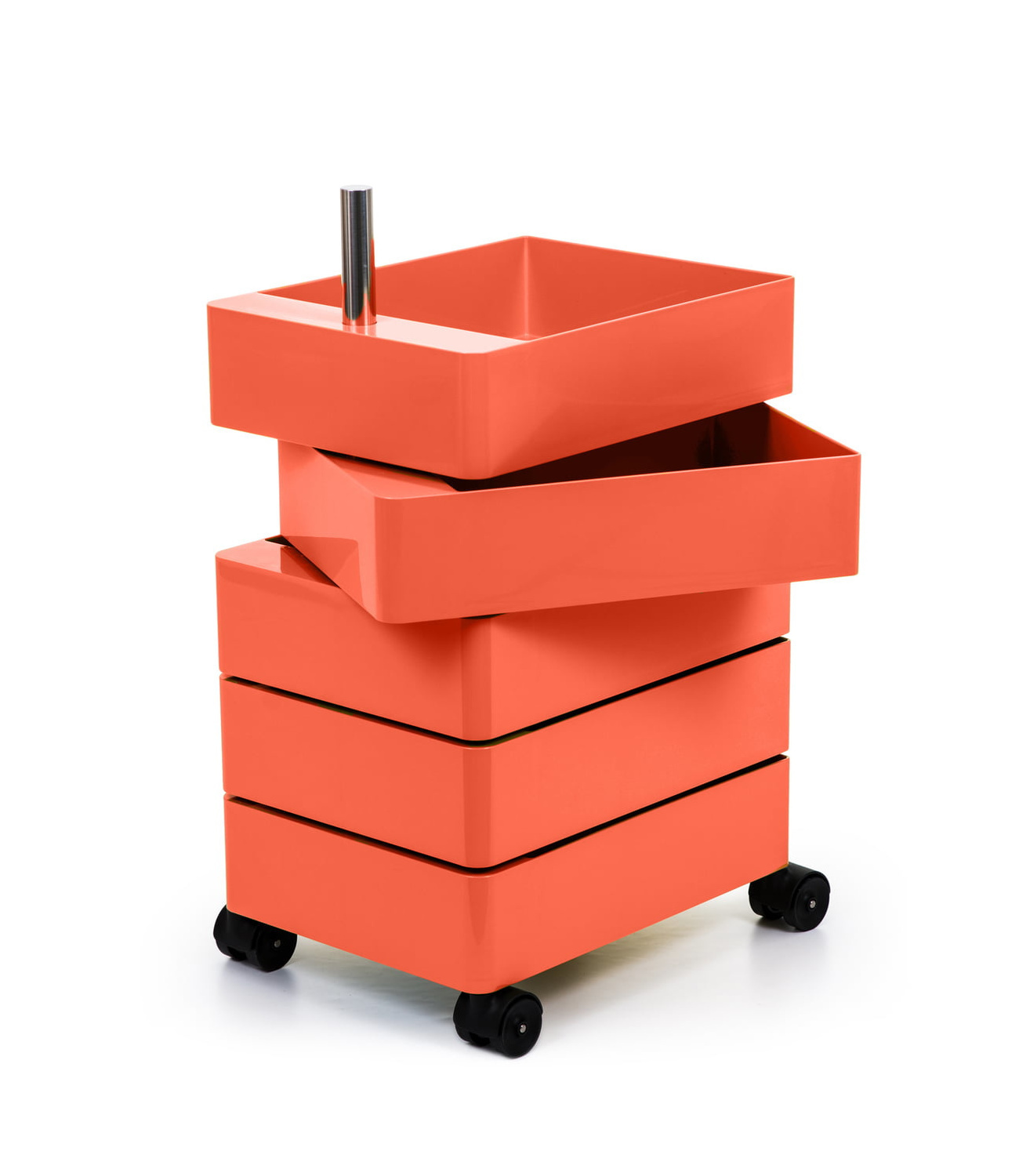 Magis 360° Rollcontainer orange, 5 Fächer, modernes Design, langlebig, platzsparend, italienische Qualität