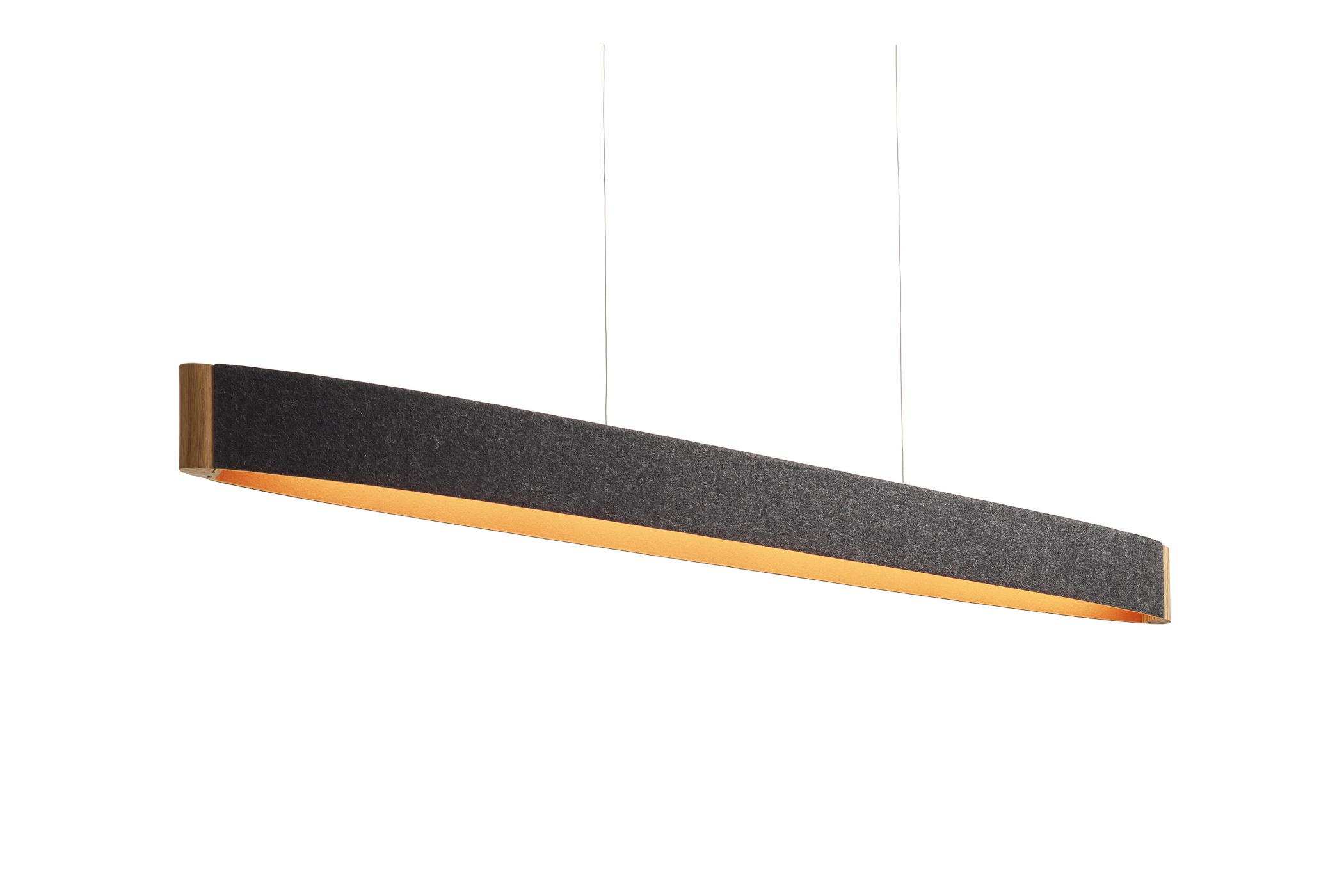 Domus Zep 9 LED Pendelleuchte Eichenholz Wollfilz Graphit Orange