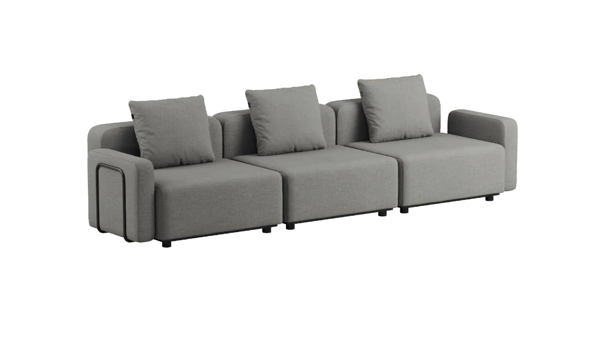 Cobana Loungesofa 3-Sitzer mit Armlehnen, kirra grey