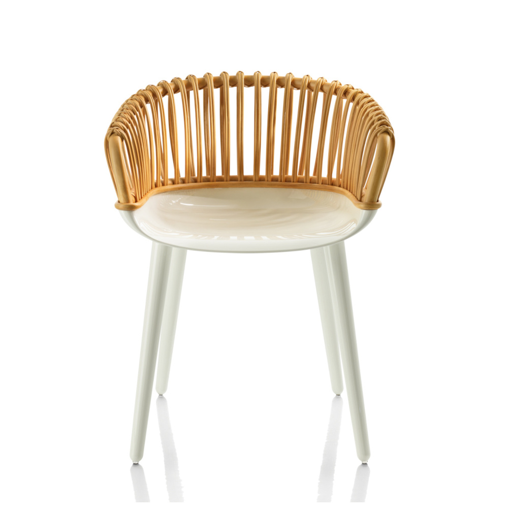 Magis Cyborg Club Stuhl, weiß, moderner Design-Armlehnstuhl, ergonomisch, komfortabel, italienisches Design