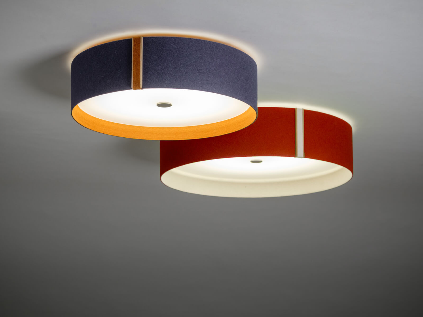 Larafelt LED Deckenleuchte, Ø 43 cm, grau / orange