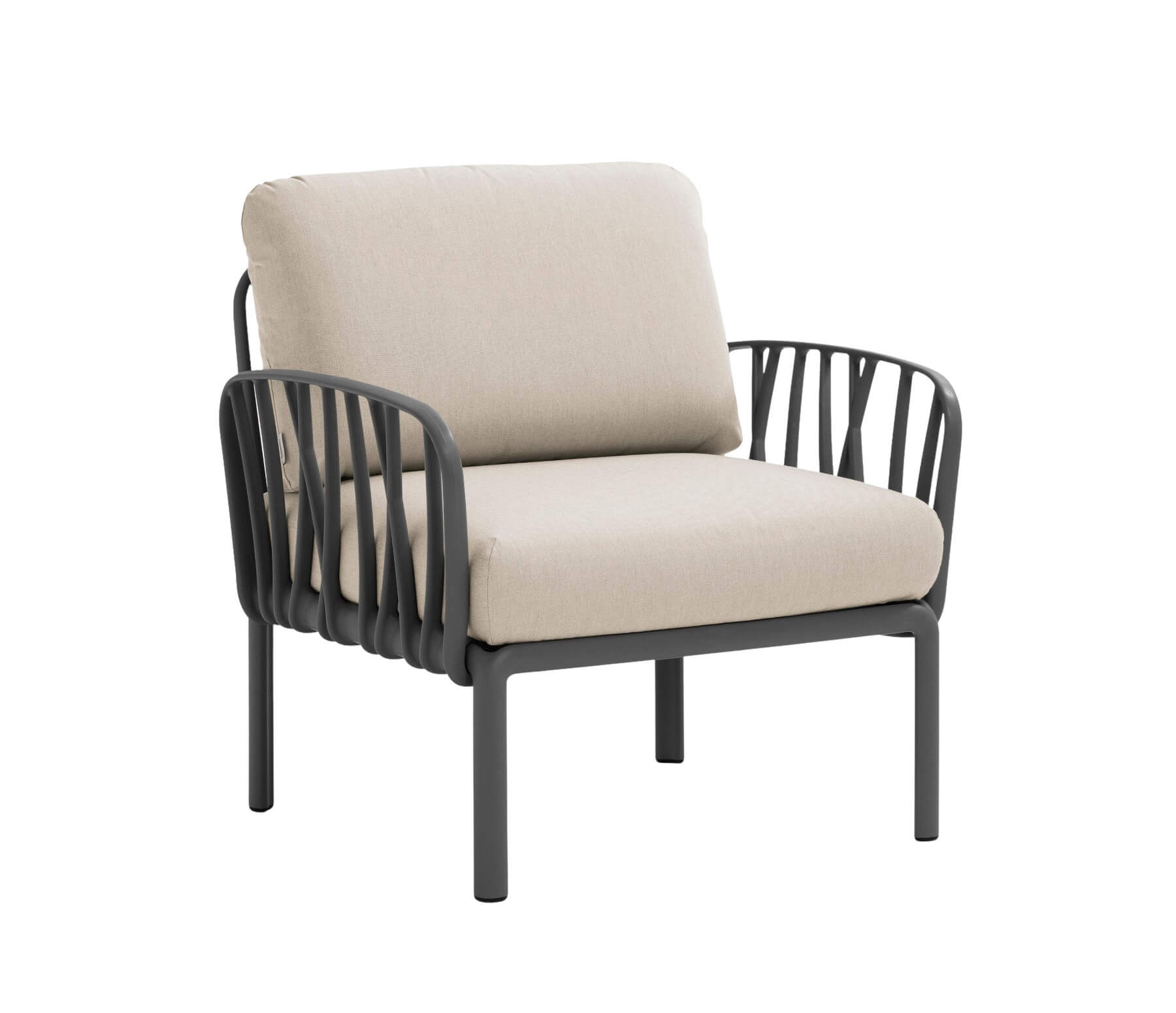 Nardi Komodo Poltrona Sessel anthrazit, Outdoor-Stuhl, wetterfest, leicht, modernes italienisches Design