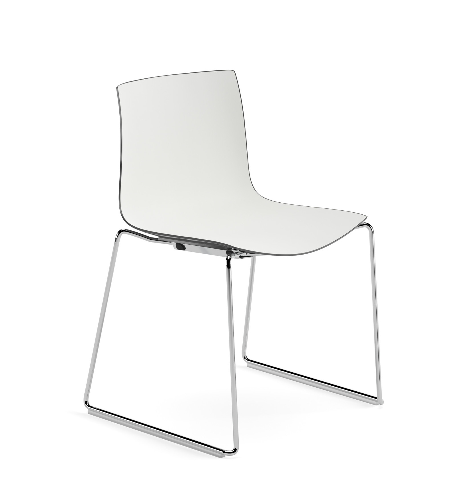 Catifa 46 Stuhl, zweifarbig, chrom / weiß-anthrazit #0278