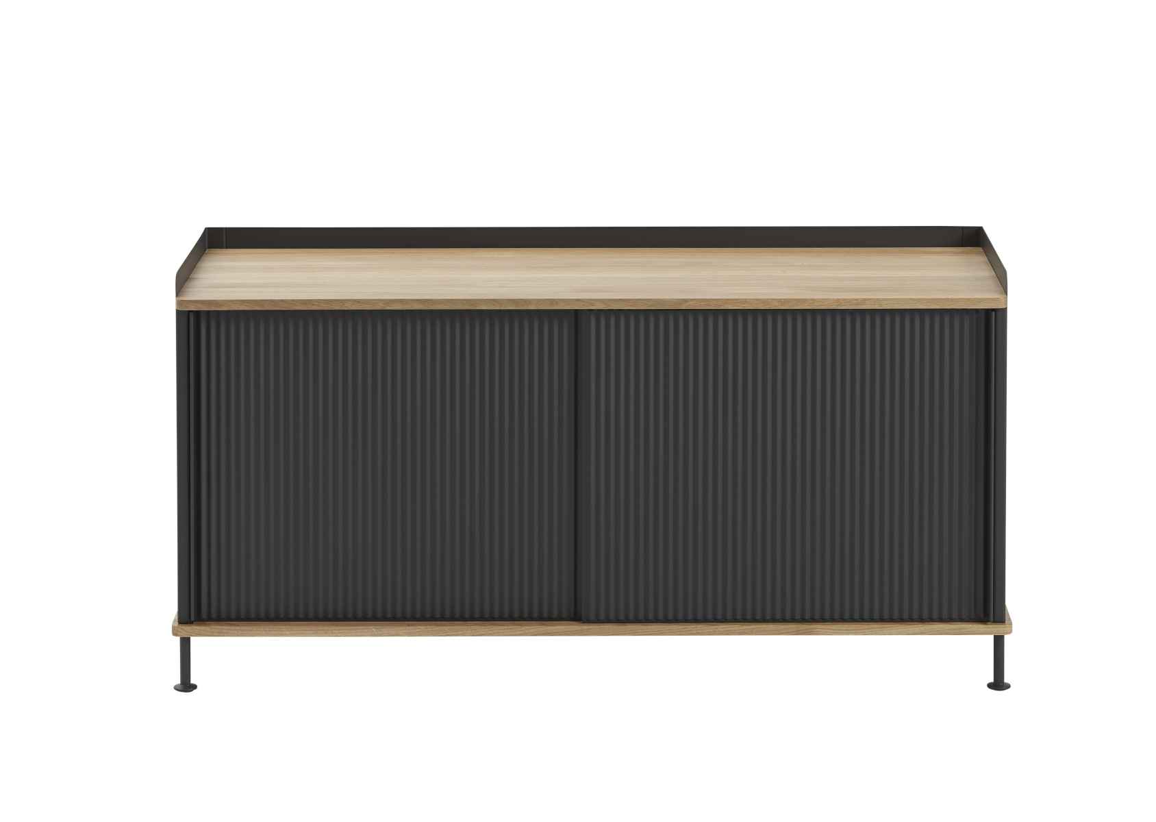 Enfold Sideboard, 124 x 63 cm, eiche schwarz lackiert / anthrazit