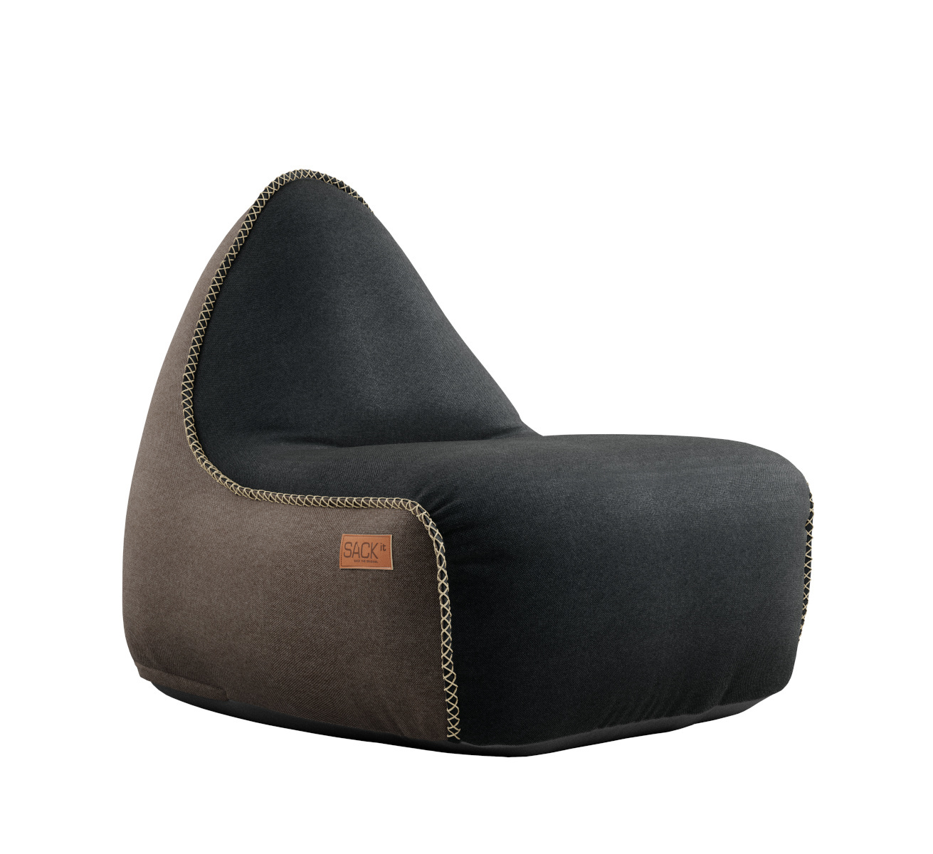 Canvas Lounge Chair, schwarz / braun