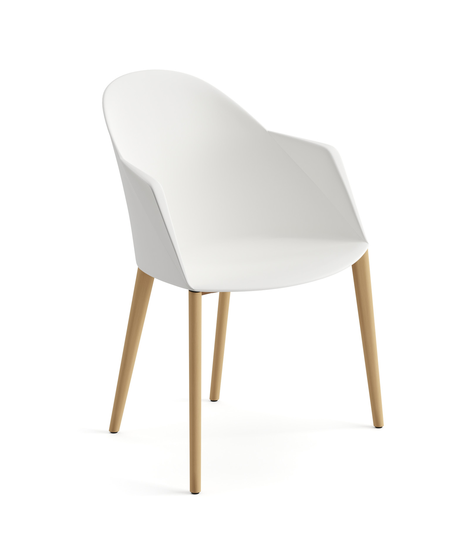 Cila Armsessel, kunststoff, eiche natur / weiß #2223