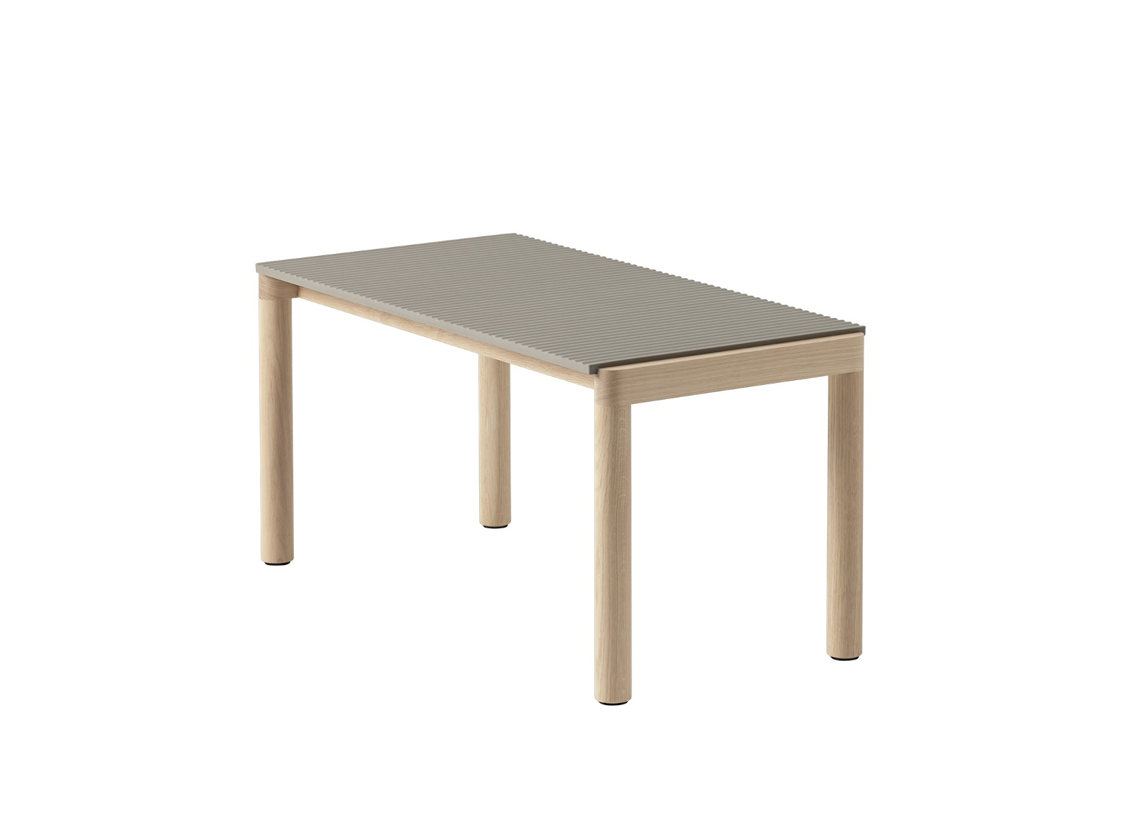 Couple Couchtisch, 84 x 40 cm, 1 wavy - taupe / eiche natur