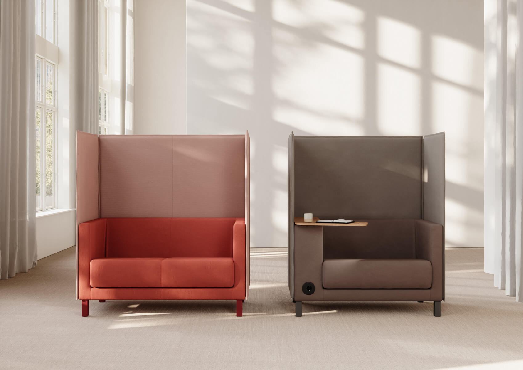 Elegantes Profim Vancouver Lite Highback Sofa 2-Sitzer für moderne Arbeitswelten