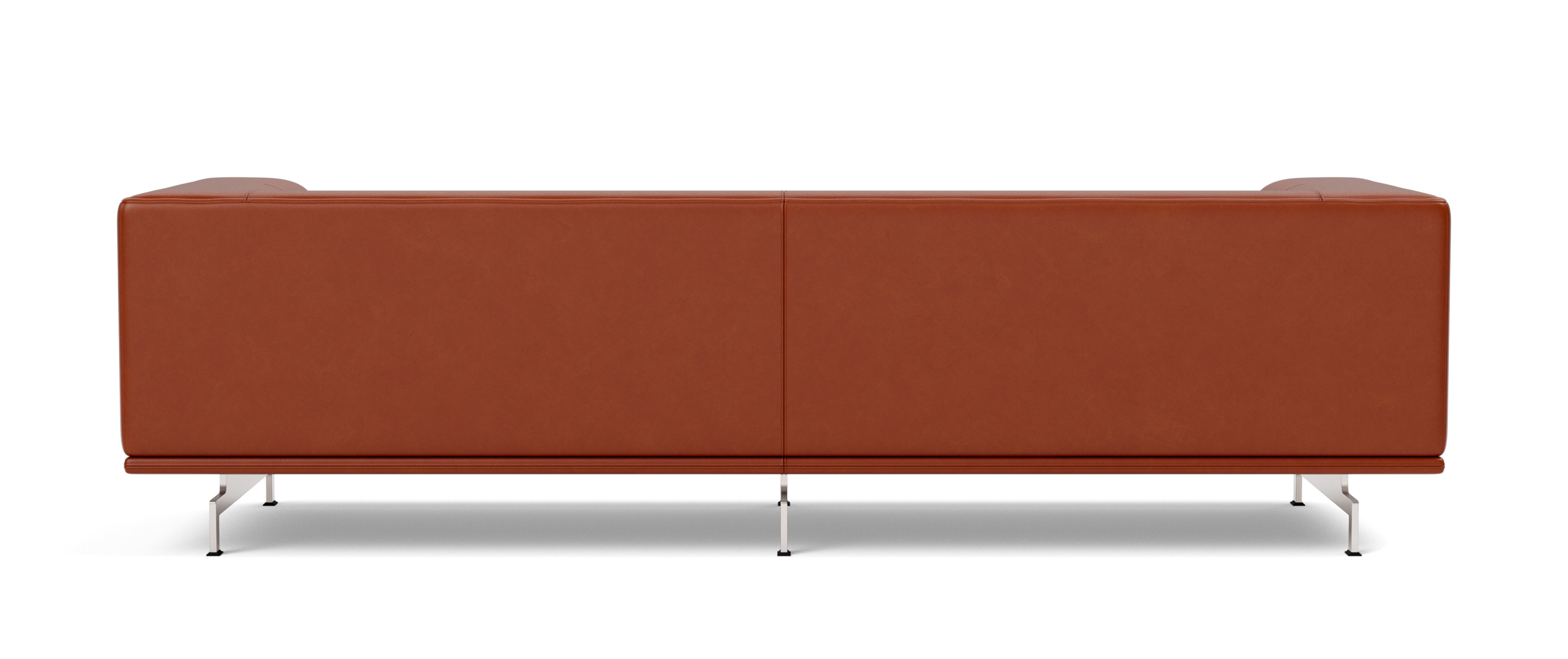 Delphi Sofa - Model 4511, brushed aluminium / leder cera 905 russet brown