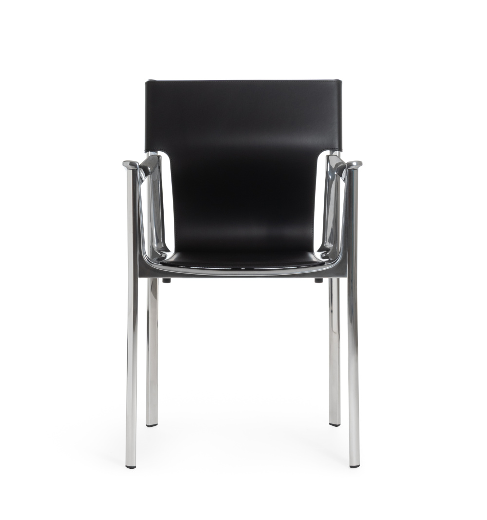 Magis Venice Stuhl, poliert schwarz, italienisches Design, moderner Armlehnstuhl, ergonomisch, langlebig