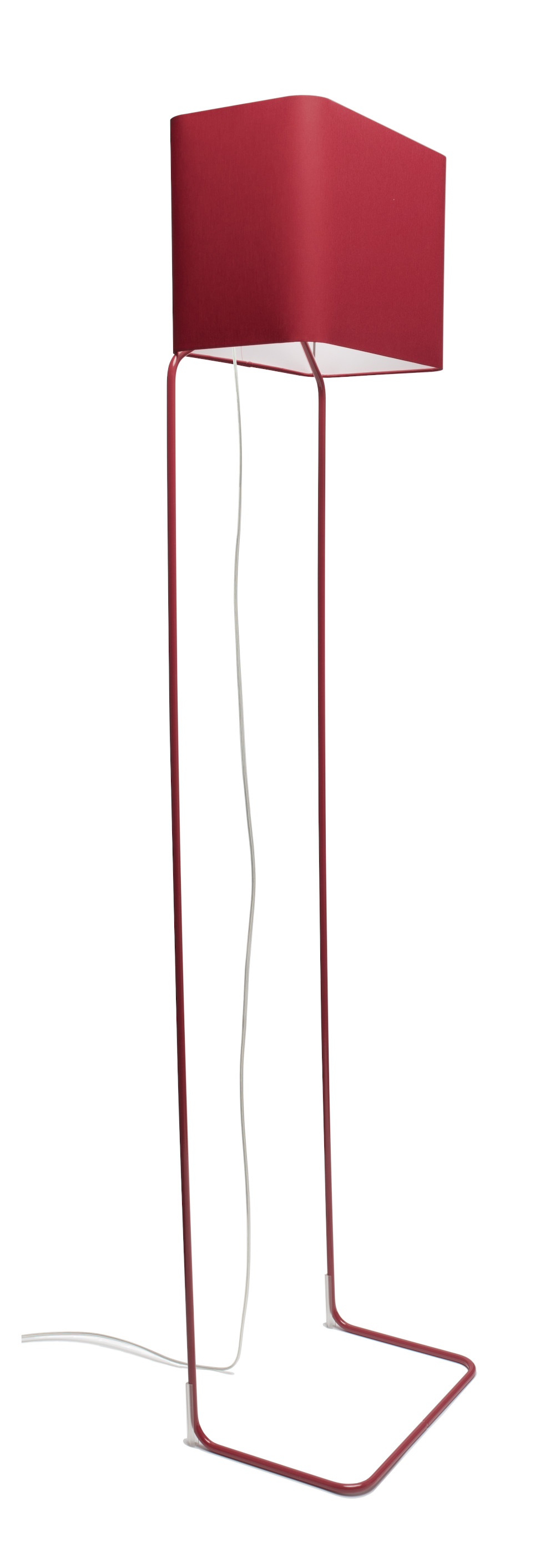 ThinLissie Stehleuchte von FRAUMAIER in Rot, schlankes modernes Design, textilem Schirm, stilvolle Beleuchtung fürs Wohnzimmer