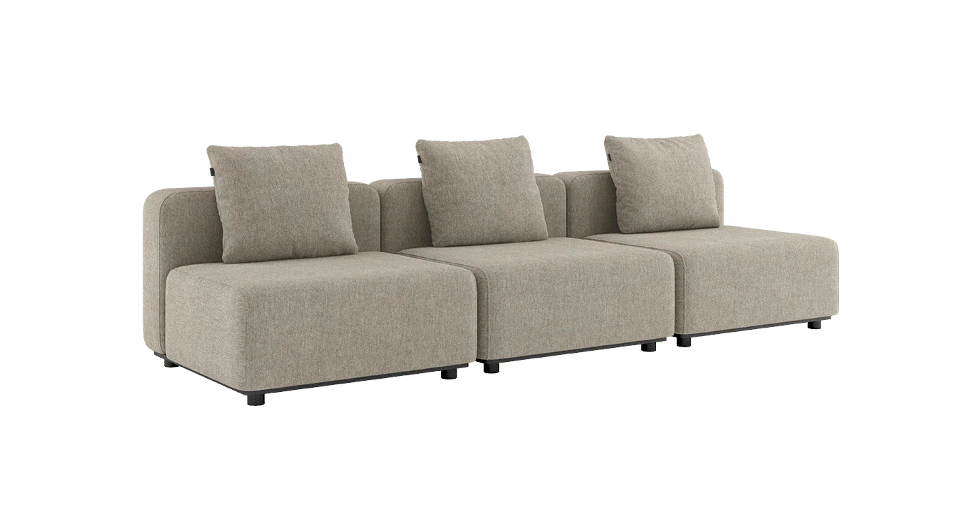 Cobana Loungesofa 3-Sitzer ohne Armlehnen, kirra sand