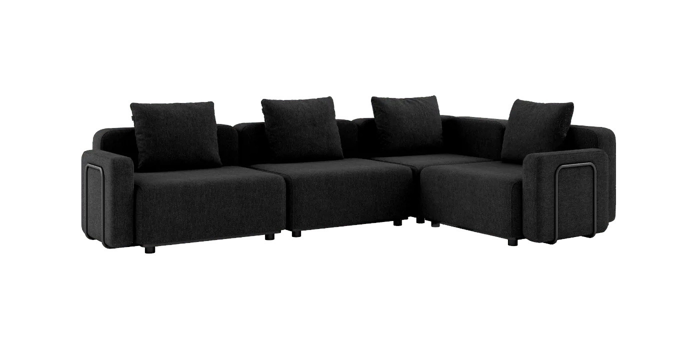 Cobana Ecksofa 4-Sitzer mit Armlehne, cobana schwarz