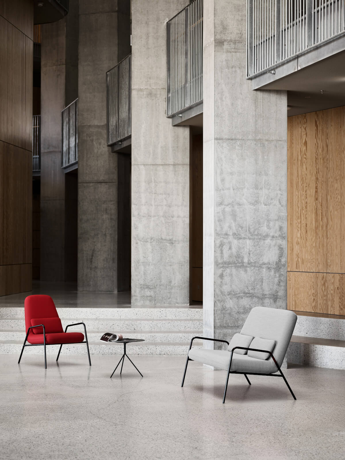 Moderner Nola Sessel von Softline, gepolsterter Loungesessel mit zeitgemäßem Design für Wohnen und Büro