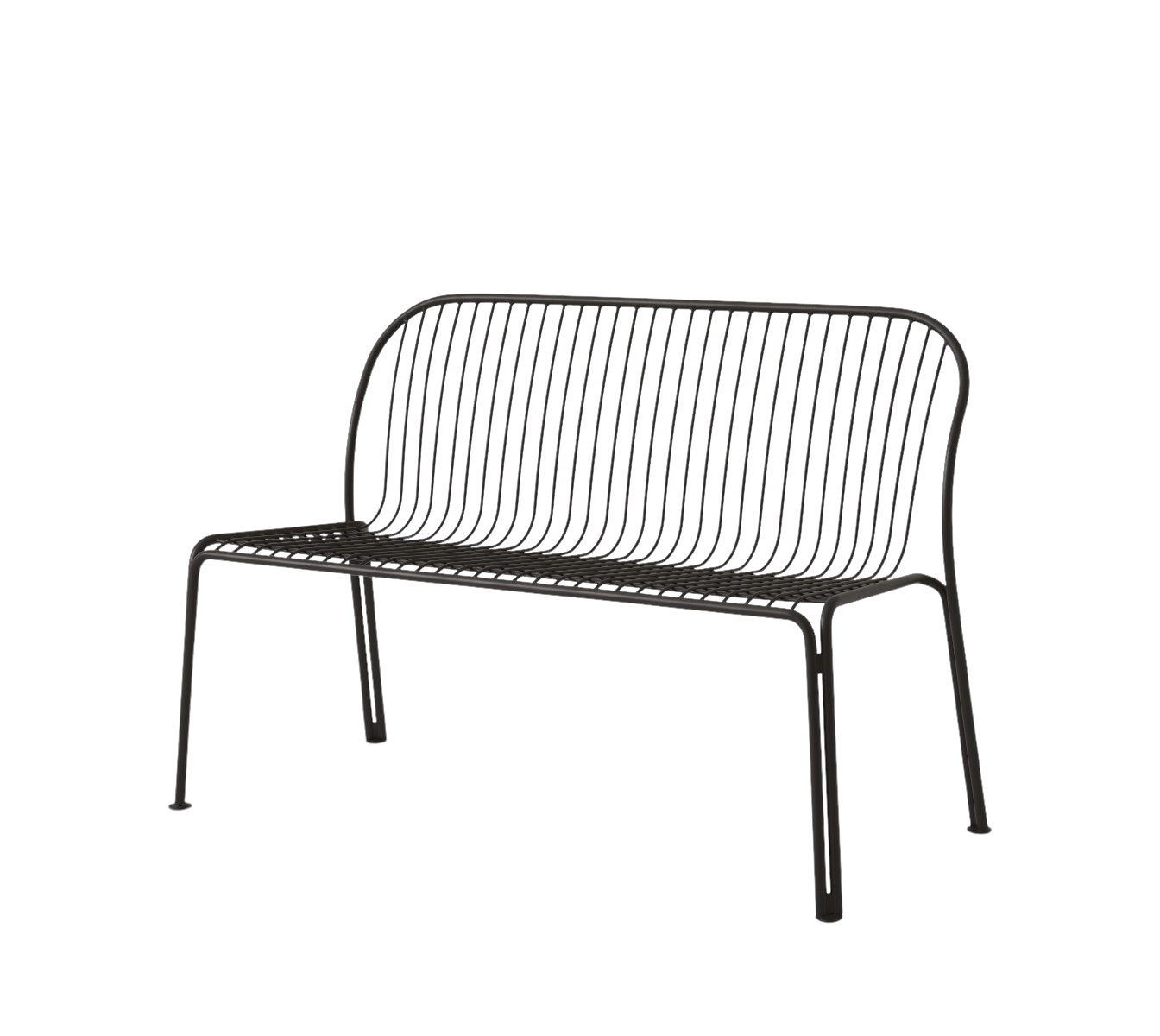 &Tradition Thorvald SC111 Gartenbank schwarz aus Stahl, pulverbeschichtet, elegante Outdoor Sitzgelegenheit