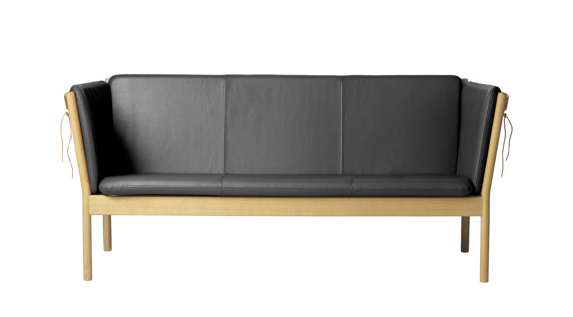 J149 Sofa 3-Sitzer, eiche natur / dunkelgrün