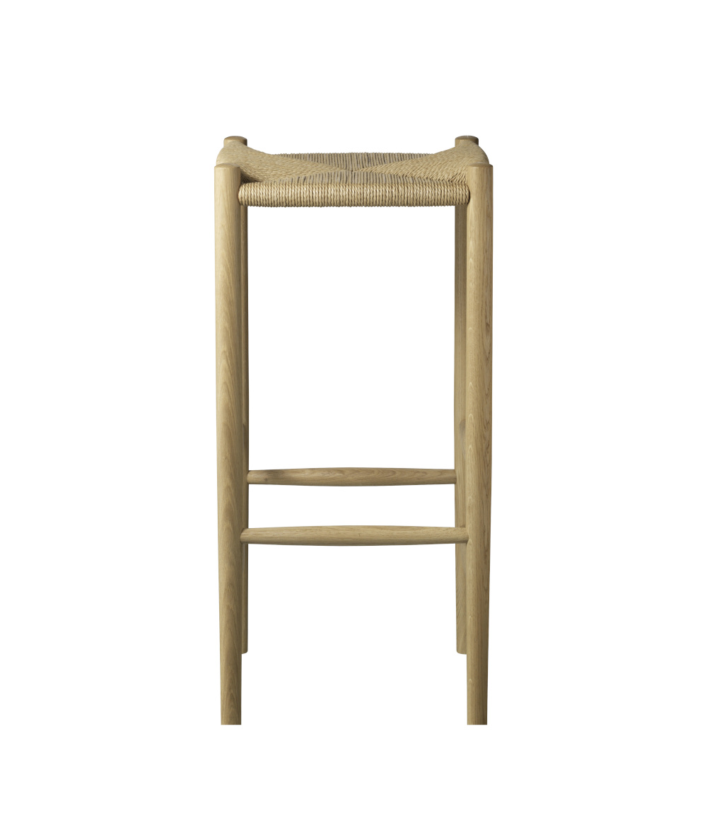 FDB Møbler J164B Barhocker, höhe 78 cm, Eiche natur, Naturgeflecht, nachhaltig, ergonomisch, funktional