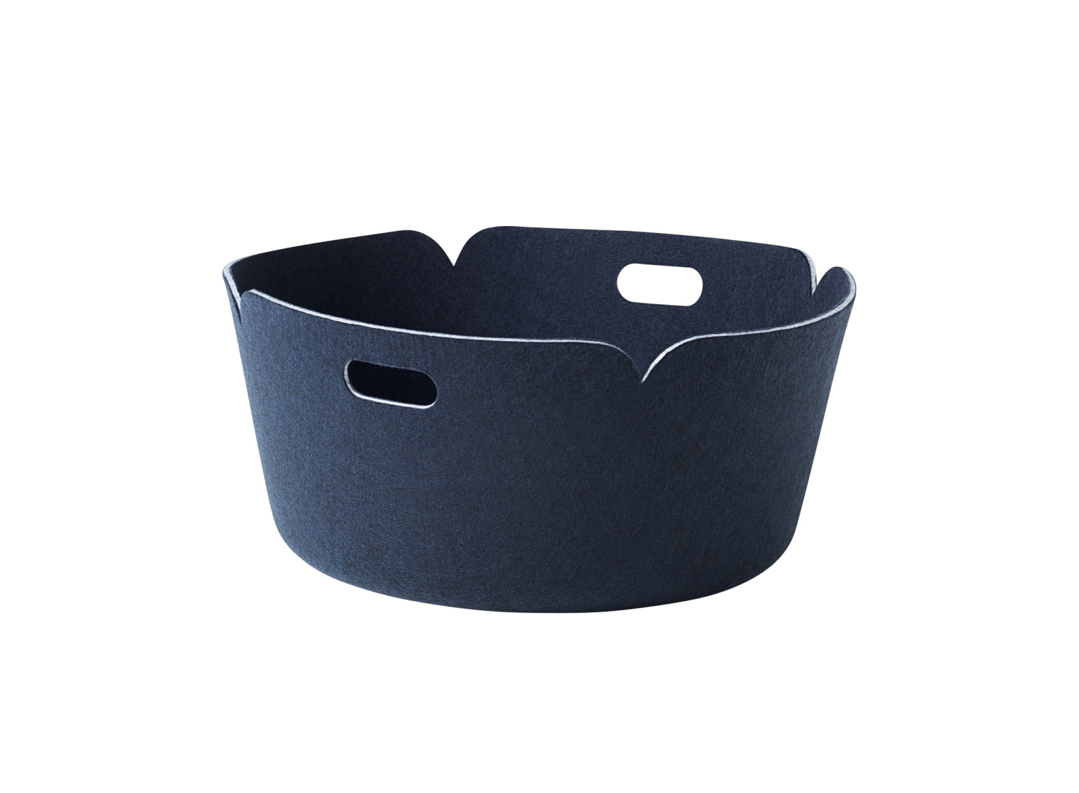 Muuto Restore Round Aufbewahrungskorb, Midnight Blue – nachhaltige Aufbewahrungslösung für stilvolle Innenräume Muuto Restore Round Aufbewahrungskorb in Midnight Blue – nachhaltiger Korb aus recyceltem Material für modernes Interior Design
