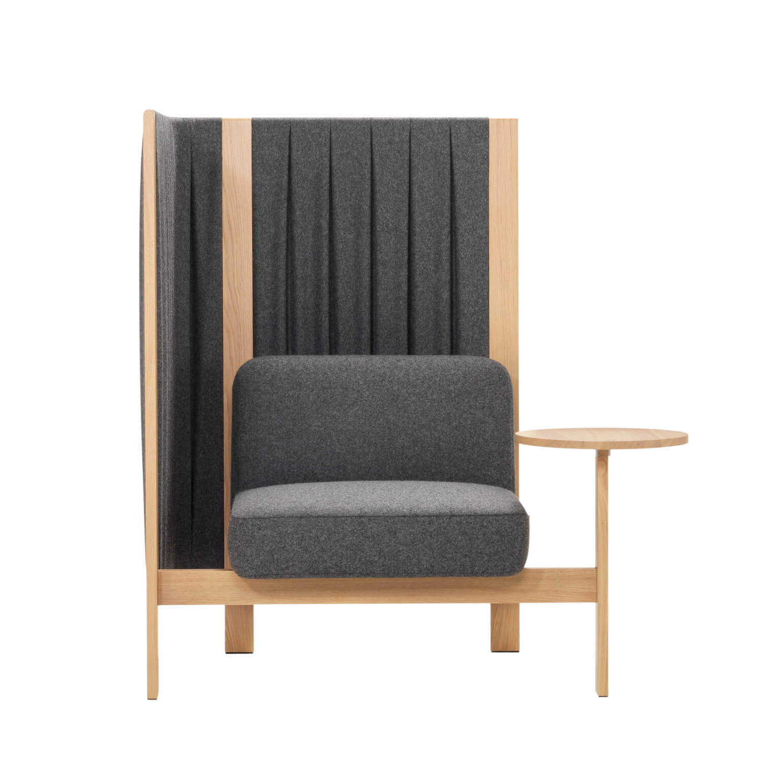 Velum Highback Sessel mit Anbautisch links