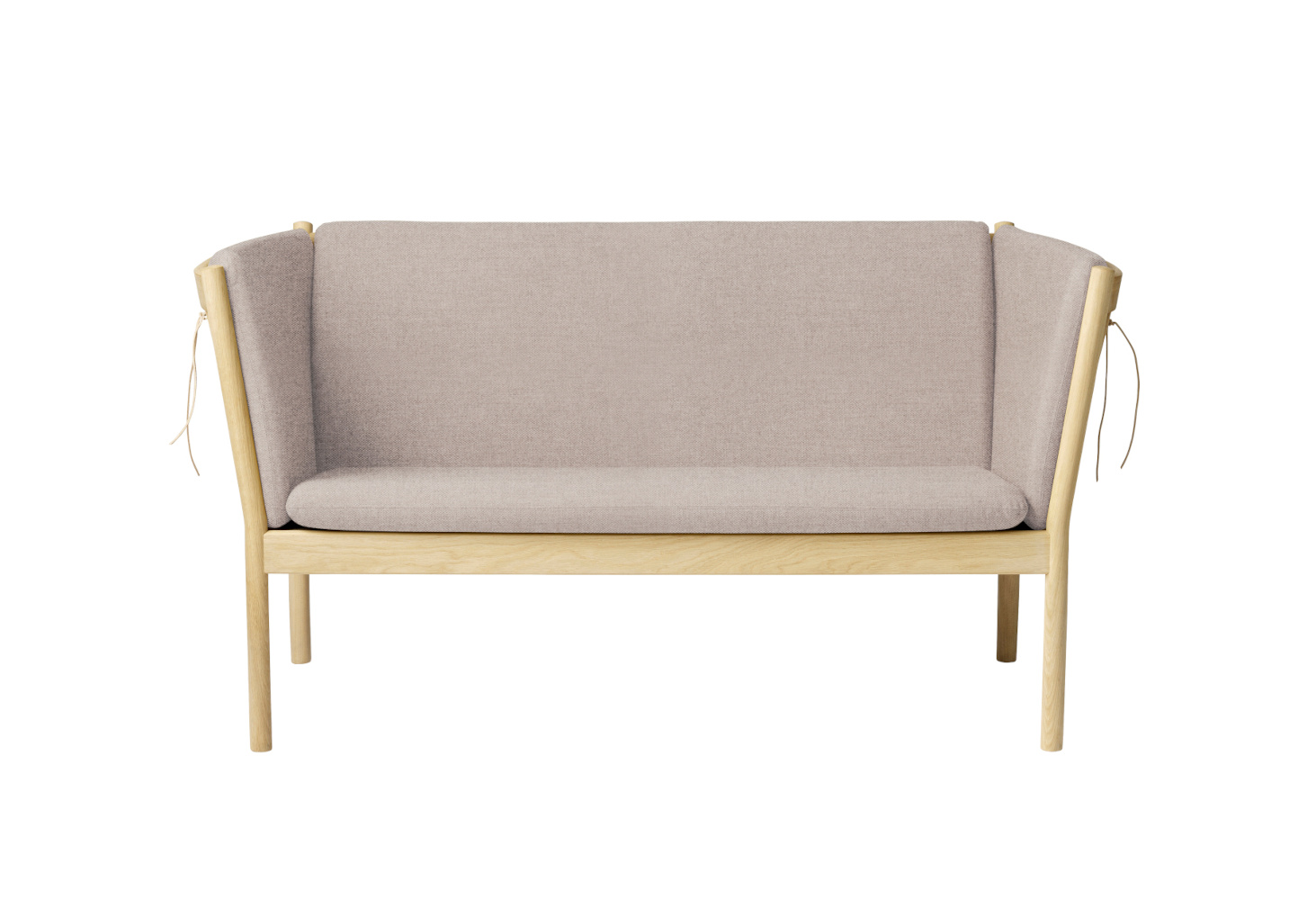 FDB Møbler J148 Sofa 2-Sitzer, nordisches Design, Eiche natur, hellgrau, langlebig, funktional