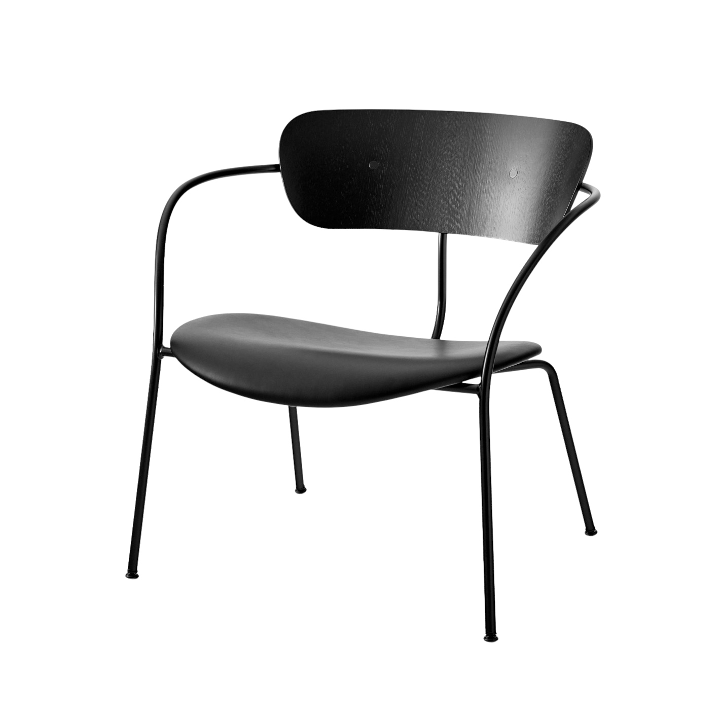 Pavilion AV6 Loungesessel, eiche schwarz lackiert / noble aniline leder schwarz Pavilion AV6 Loungesessel, eiche schwarz lackiert / noble aniline leder schwarz