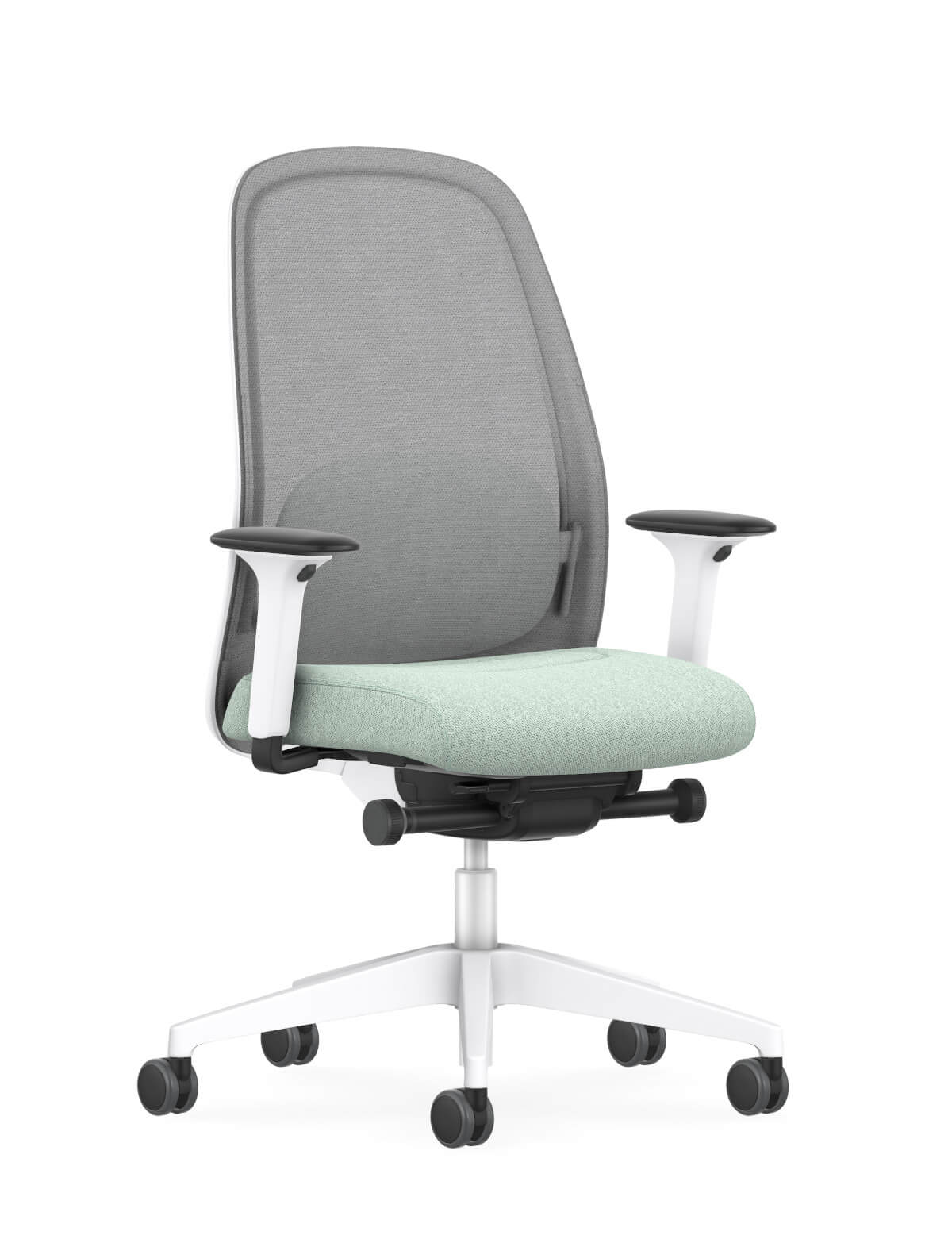 Interstuhl HEJis3 HJ216 Bürodrehstuhl mit ergonomischer Rückenlehne und atmungsaktivem Netzgewebe.