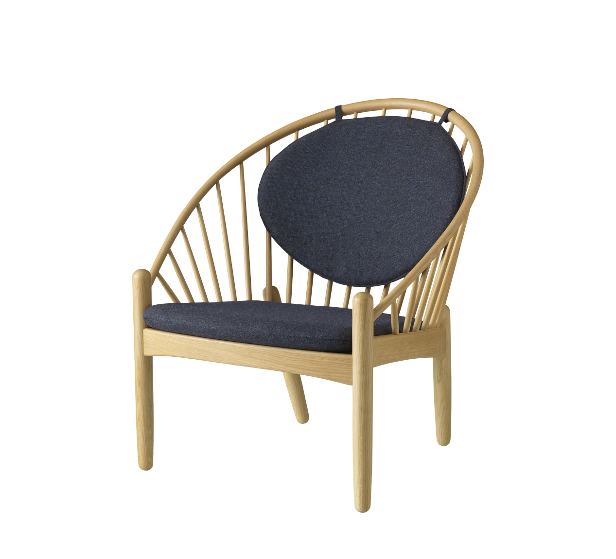 FDB Møbler J166 Jørna Sessel, nordischer Design-Sessel, ergonomisch, Eiche natur, dunkelgrau, langlebig