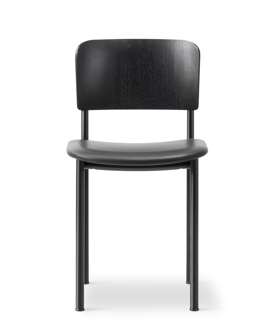 Plan Chair Sitz gepolstert, esche schwarz / leder omni 301 schwarz