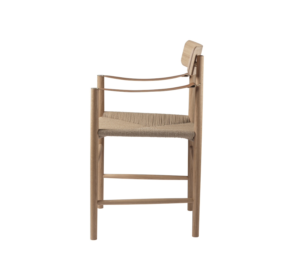 FDB Møbler J186 Hesbjerg Stuhl, skandinavisches Design, Eiche geölt, Naturgeflecht, ergonomisch, langlebig