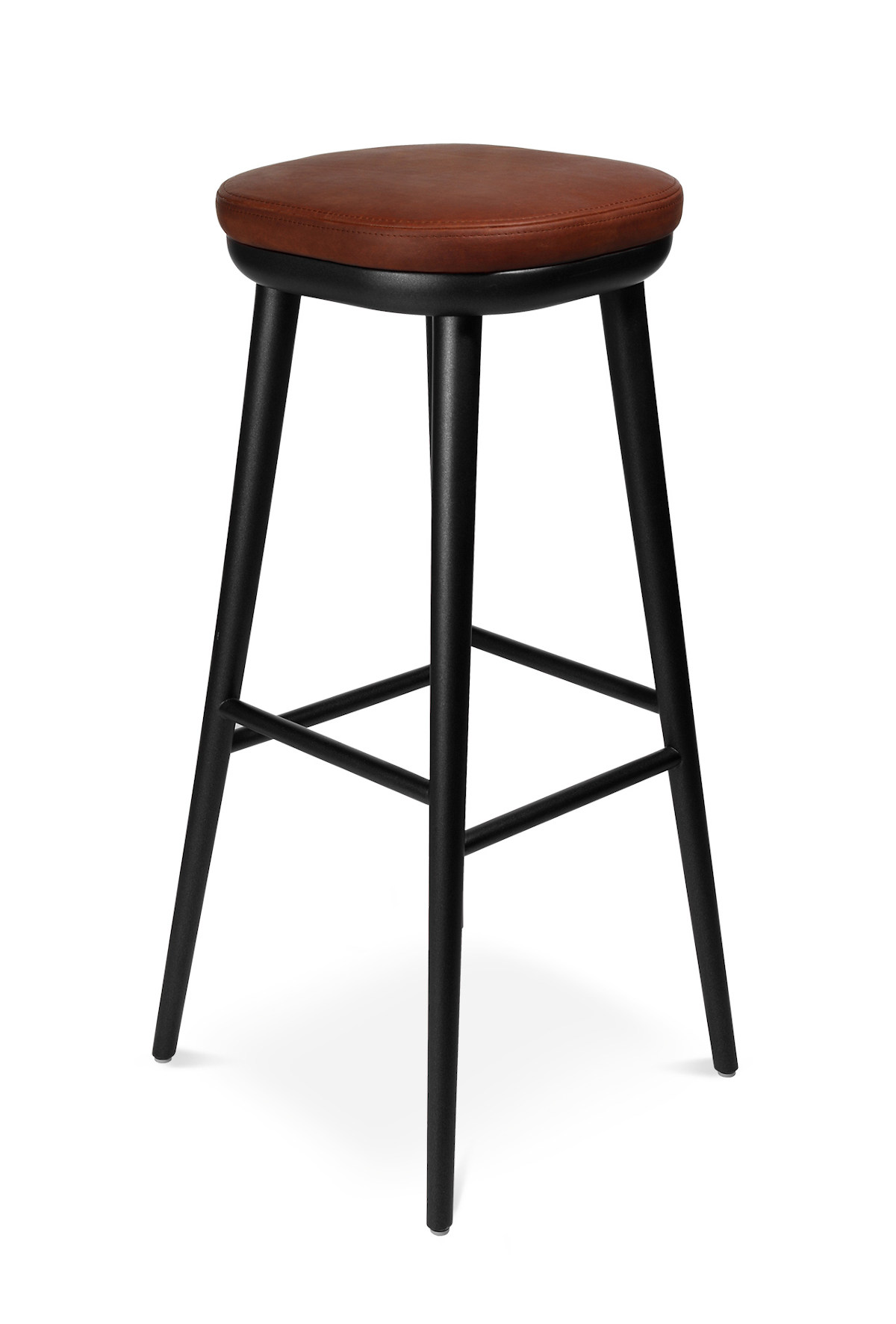 Stilvoller W-2010 Barhocker von Wagner mit gepolsterter Sitzfläche, hoher Stabilität und modernem Look für Barbereiche