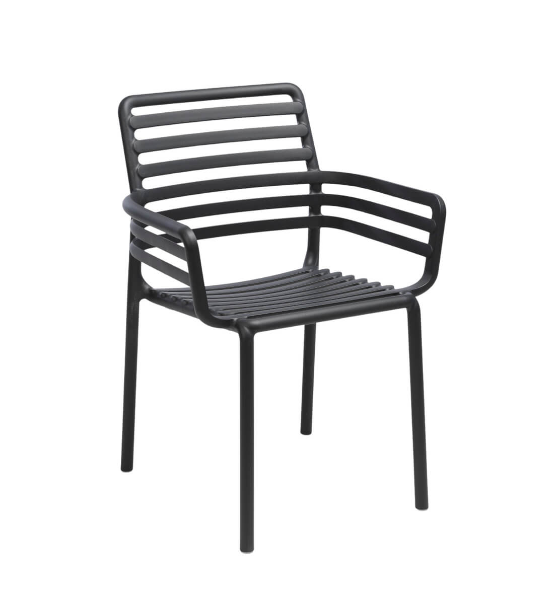 Nardi Doga Armlehnstuhl anthrazit – italienischer Outdoor-Stuhl Nardi Doga Armlehnstuhl anthrazit, italienisches Design, wetterfest, stapelbar, leichter Outdoor-Stuhl aus Polypropylen