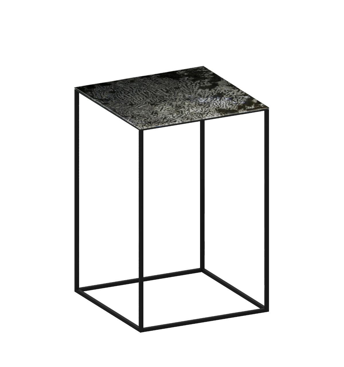 Slim Irony Art Beistelltisch, 31 x H 46 cm, schwarz / kunstglas