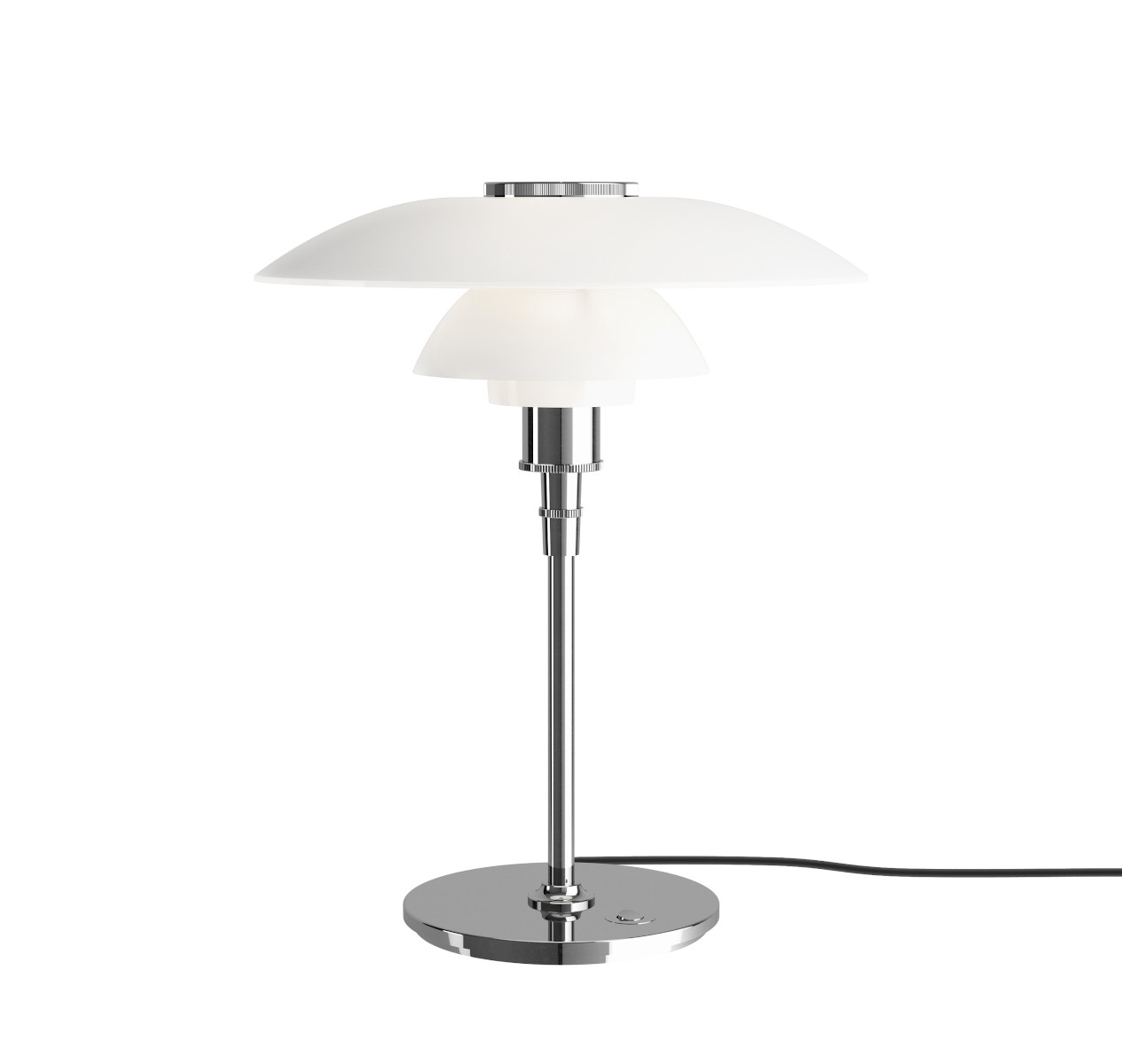 Louis Poulsen PH 4½-3½ Tischleuchte aus Glas, elegantes skandinavisches Design, diffuse Lichtverteilung, hochwertig