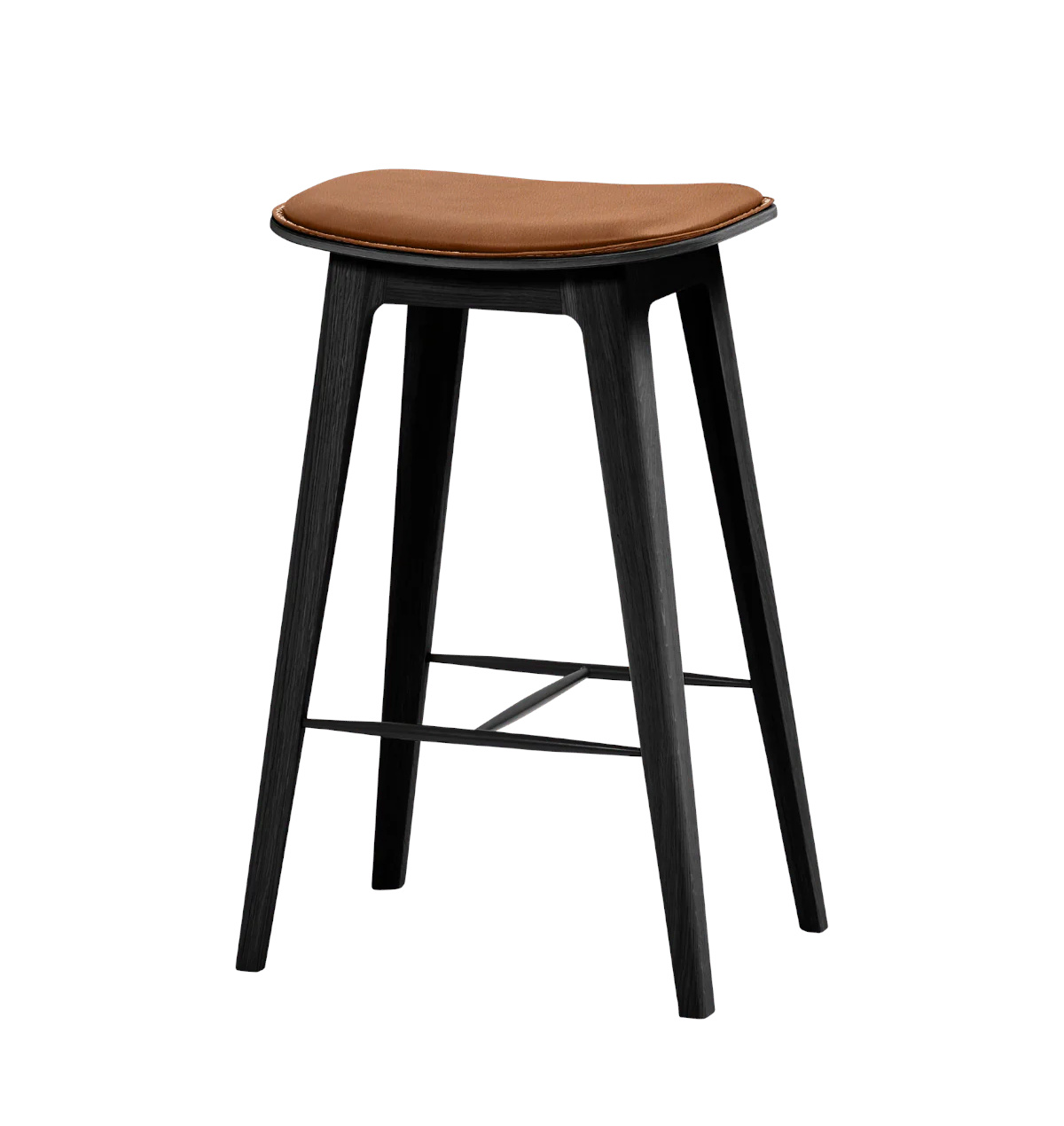 Nordic Barhocker mit Nähten, höhe 68 cm, eiche schwarz / terra safari