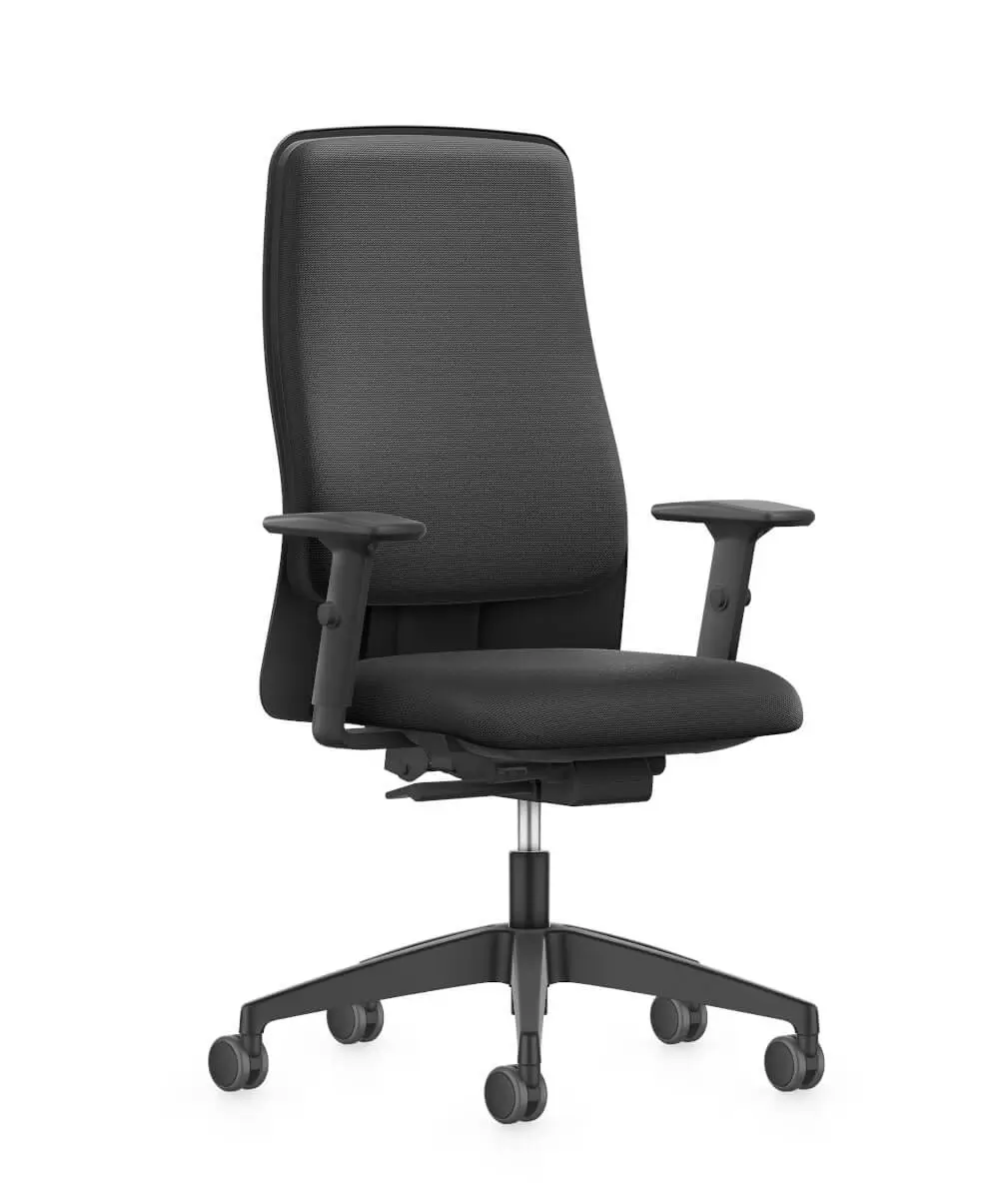 Interstuhl 152II Bürostuhl in Schwarz mit Armlehnen