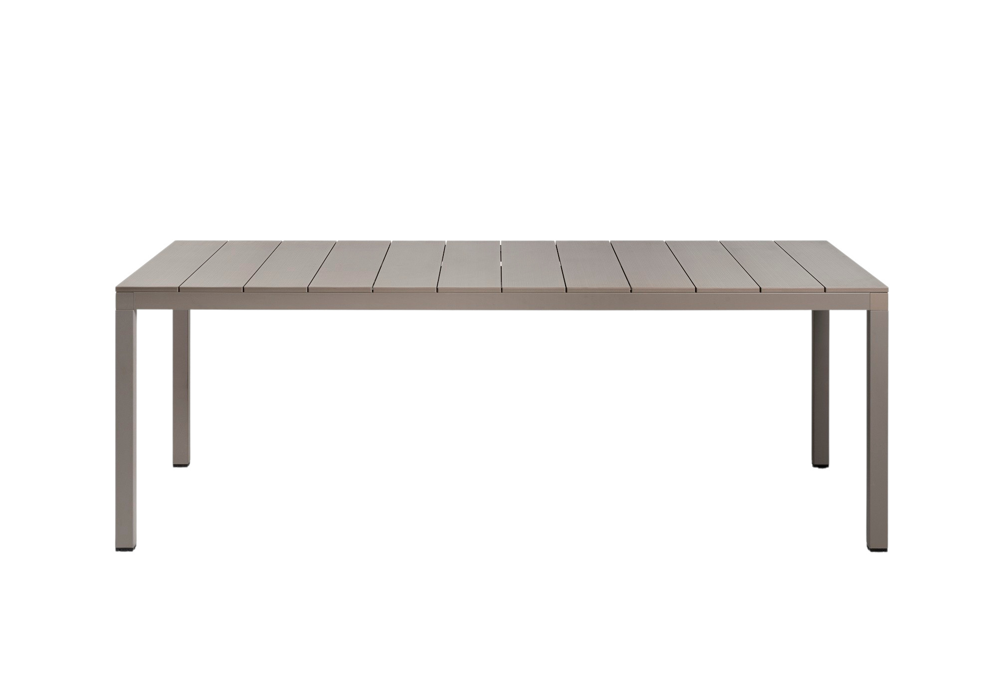 Nardi Rio Alu Fix Gartentisch 210 cm, tortora, wetterfest, langlebig, modernes italienisches Outdoor-Design