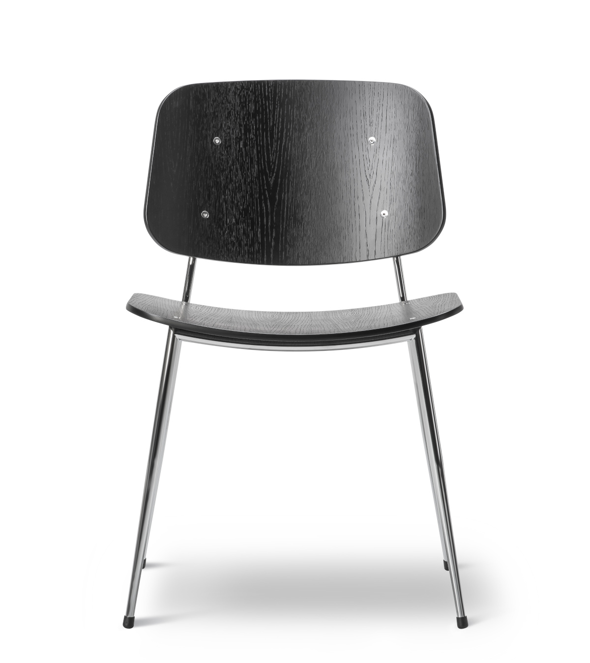 Søborg Metal Base Stuhl, chrom / eiche lackiert
