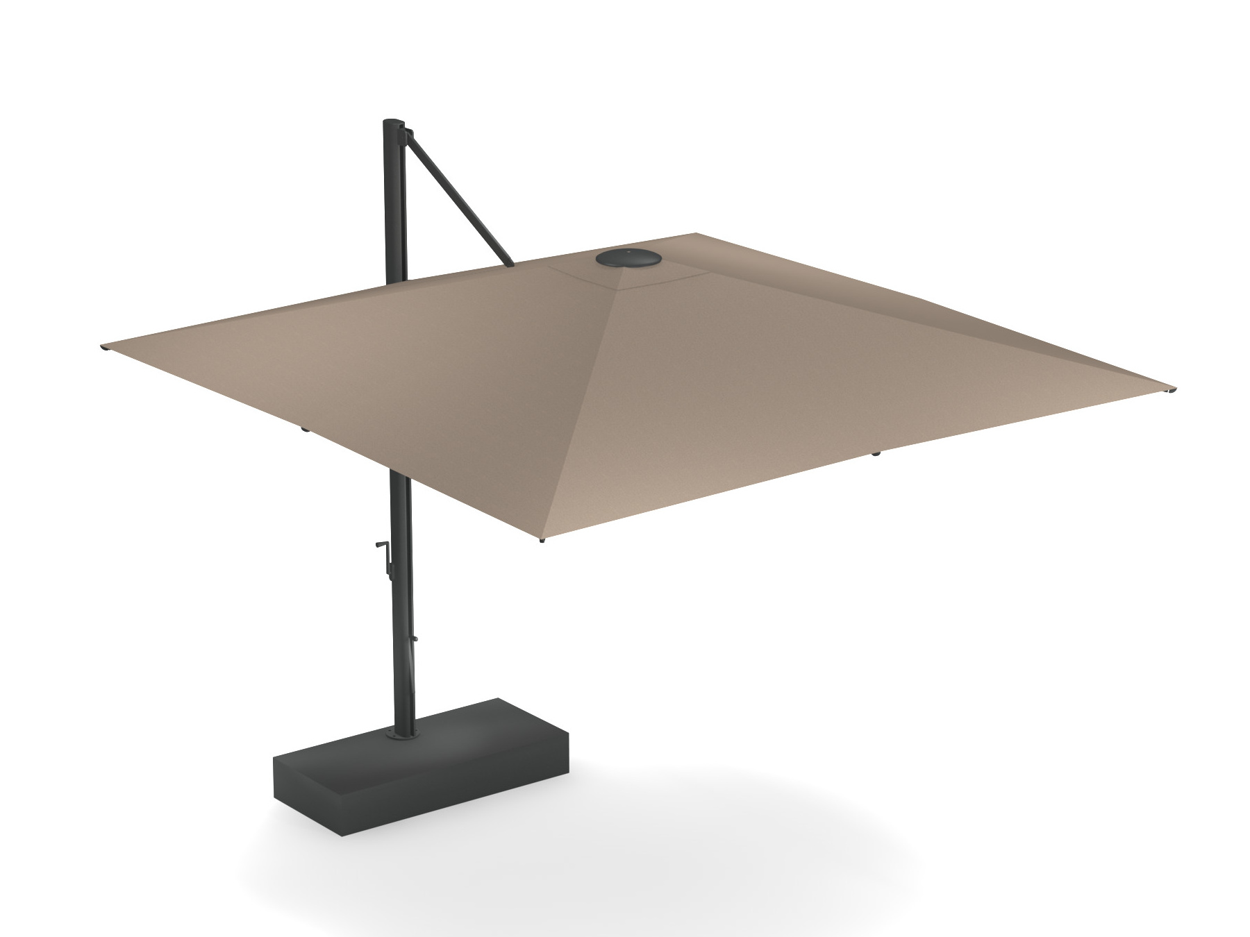 Shade Sonnenschirm, 3x3 m, antikeisen / taupe