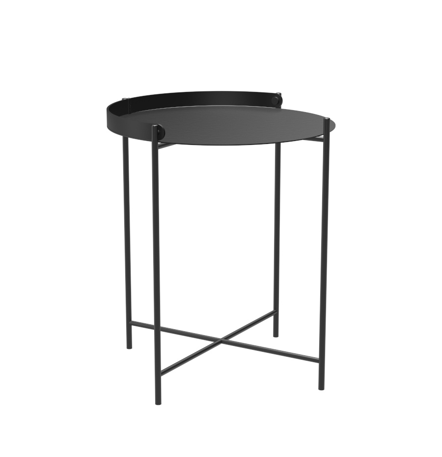 Edge Beistelltisch, Ø 46 cm, schwarz