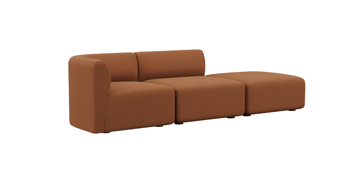 Fjord Loungesofa 2-Sitzer Open End Rechts, cosmo terracotta