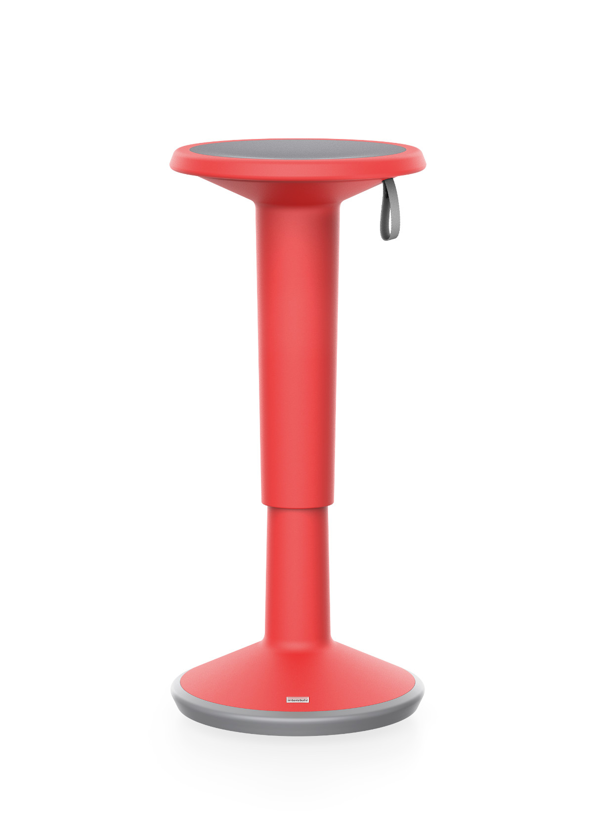 Moderner Stehhocker von Interstuhl mit farbigem Akzent, ergonomisch, ideal für zeitgemäße Arbeitsumgebungen