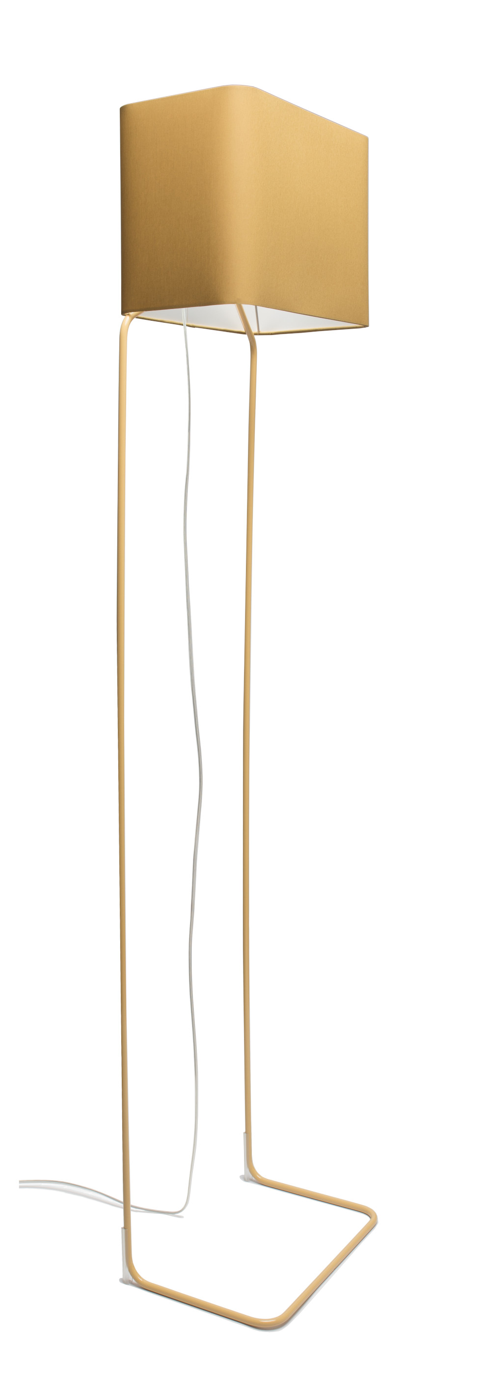 FRAUMAIER ThinLissie Stehleuchte in Senfgold mit schlankem Design, hochwertigem Stoffschirm und warmem Licht