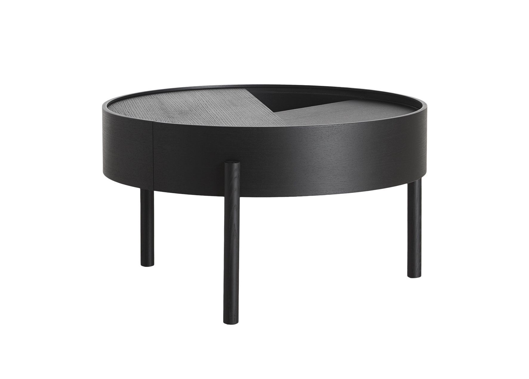 Arc Couchtisch, Ø 66 cm, esche schwarz Arc Couchtisch, Ø 66 cm, esche schwarz