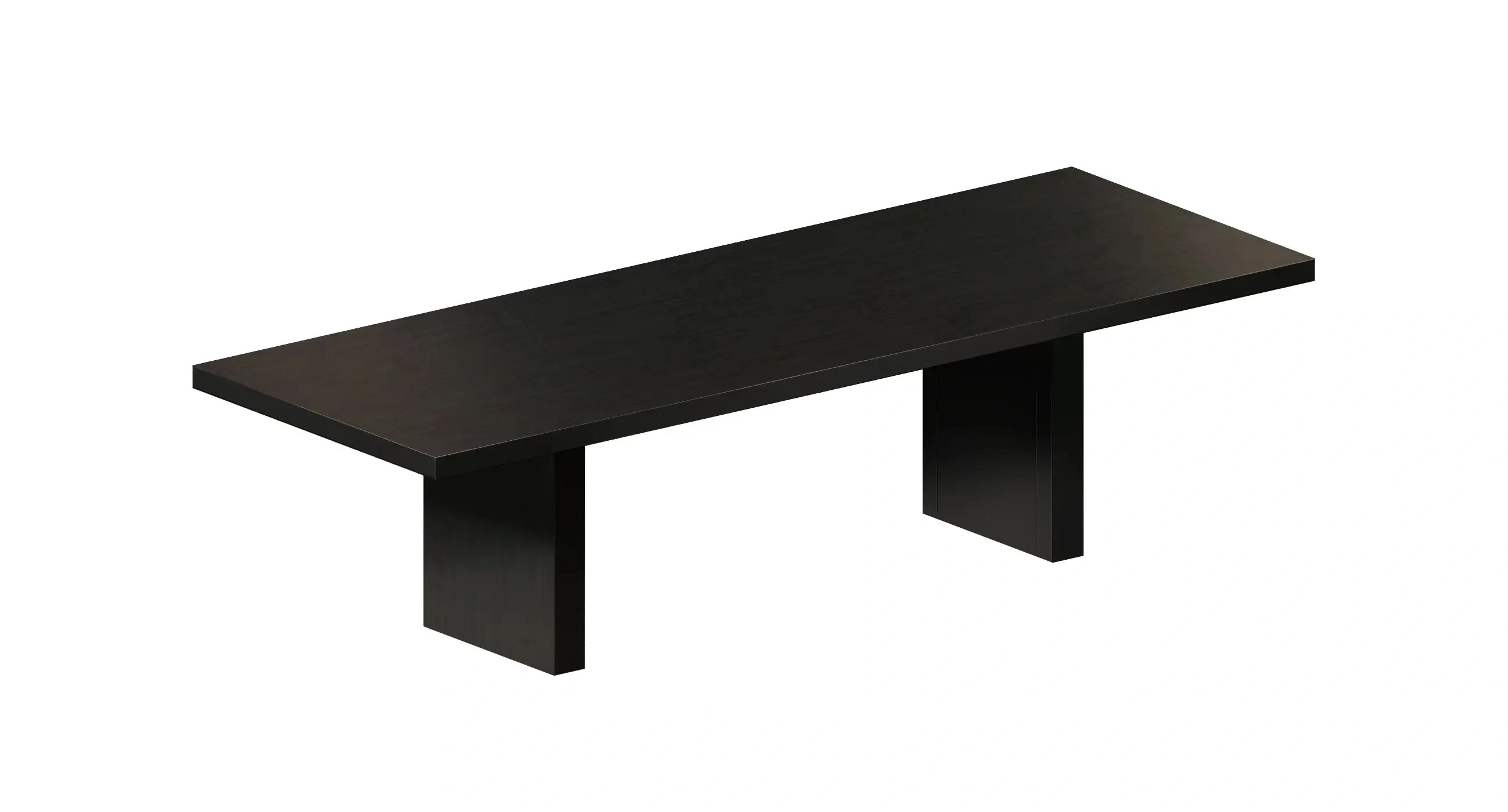 Zeus Tommaso Esstisch 280 × 100 cm in schwarz mit puristischem Design und stabilen rechteckigen Tischbeinen.