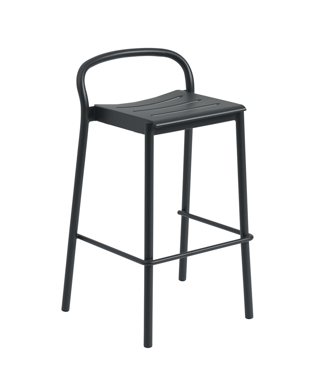 Linear Steel Barhocker, höhe 75 cm, anthrazit black