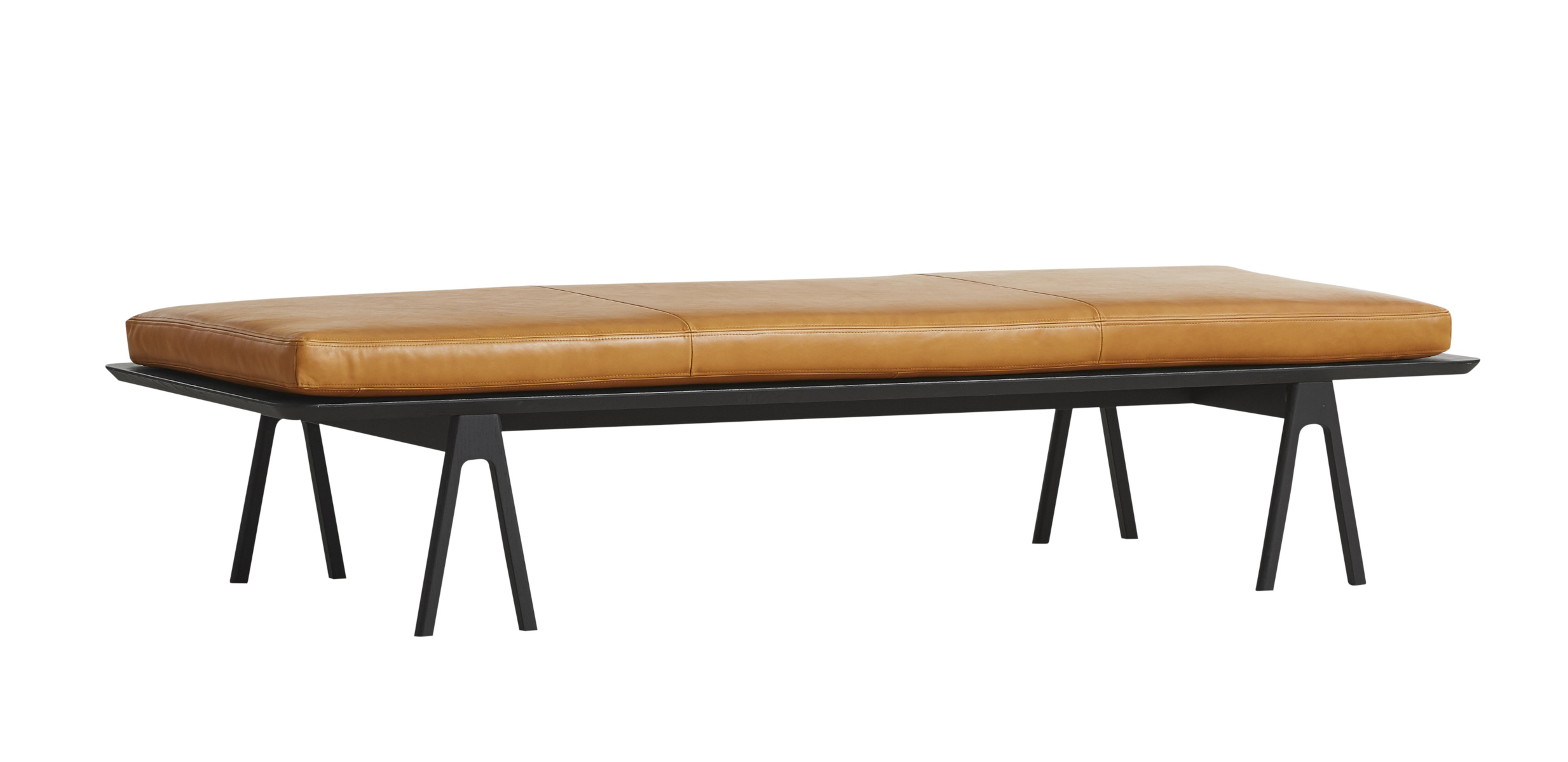 Level Daybed, eiche schwarz / leder cognac Level Daybed, eiche schwarz / leder cognac