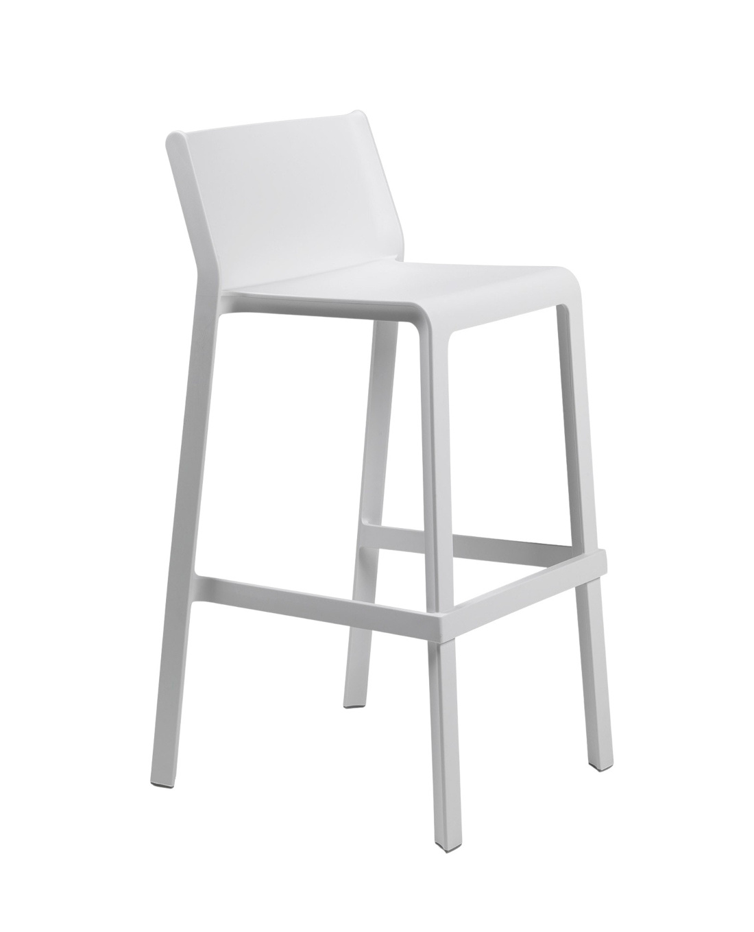 Nardi Trill Barhocker 76 cm weiß, italienisches Design, wetterfest, langlebig, leichter Outdoor-Stuhl aus Polypropylen