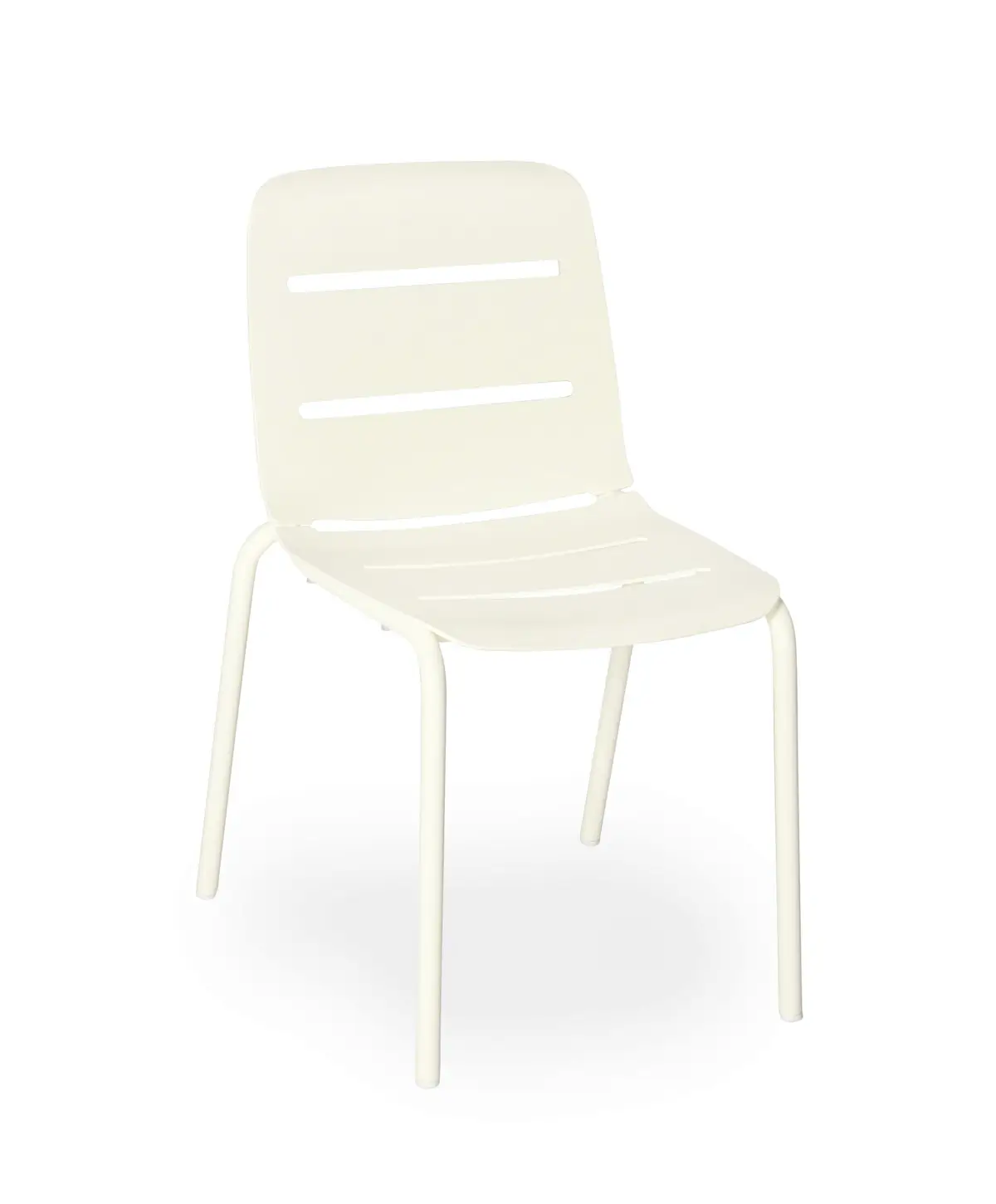 Weishäupl Vapio Stuhl in Creme aus pulverbeschichtetem Metall für Garten, Terrasse und Balkon.
