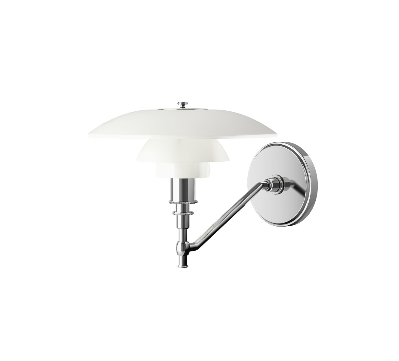 PH 3/2 Wandleuchte Louis Poulsen Weiß Drehbar PH 3/2 Wandleuchte von Louis Poulsen, weiß lackiert, drehbar, hochwertiges Design, indirektes Licht, skandinavische Leuchte