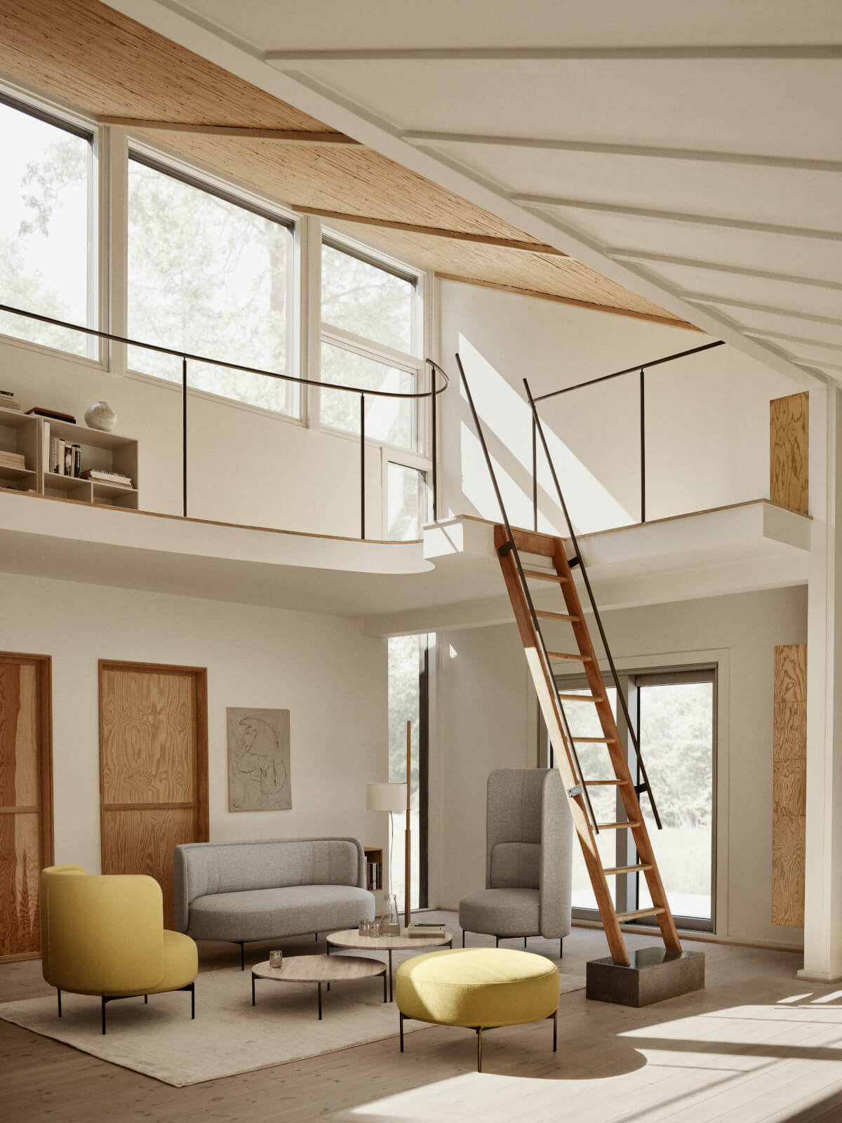 Pouf Softline Joe, moderner Hocker mit Polsterung, flexibel kombinierbar für Wohn- und Objektbereiche